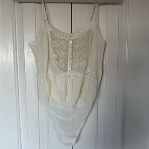 Free People Ivory Lace Bodysuit